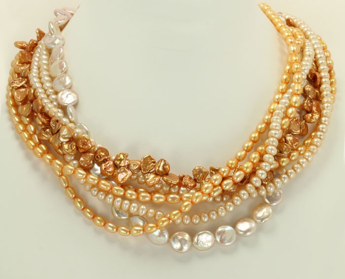Peach Fresh Water Pearl Tourssade