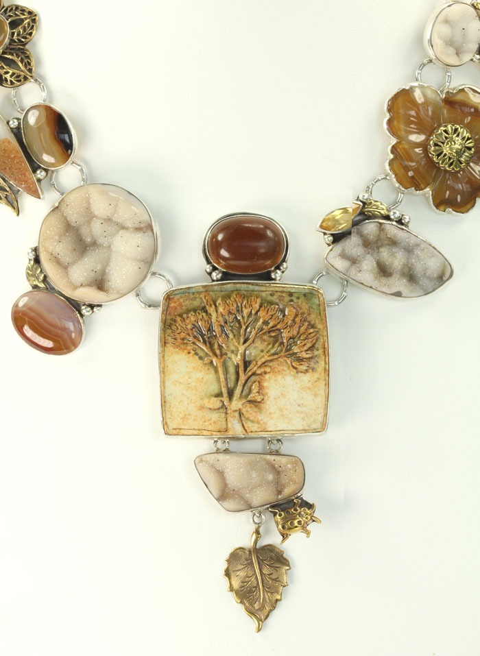 Porcelain & Drusy Statement Necklace