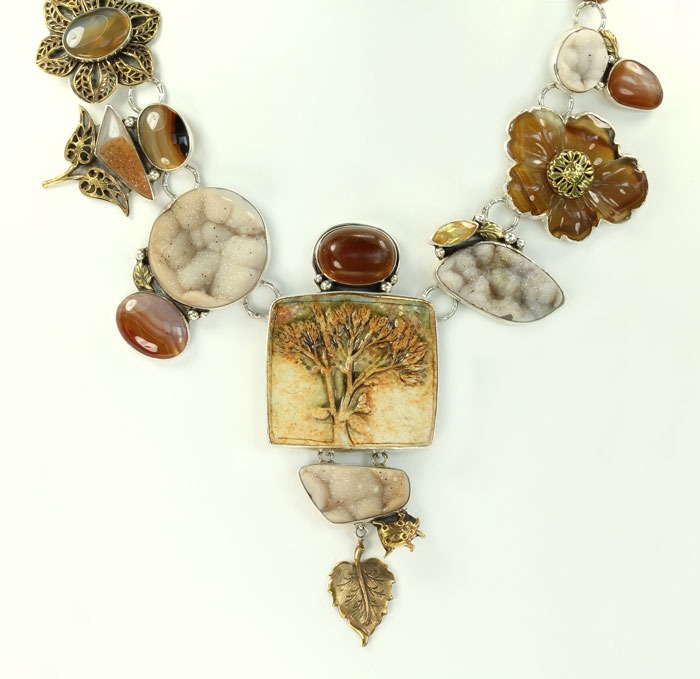 Porcelain & Drusy Statement Necklace