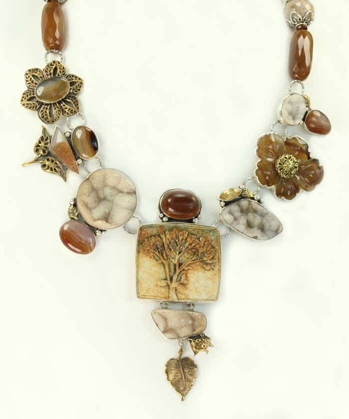 Porcelain & Drusy Statement Necklace