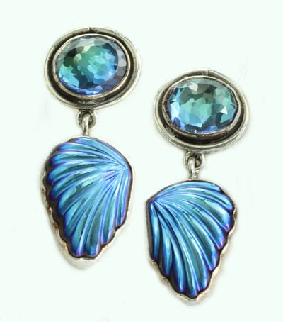 Titanium with Quartz Post Earrings