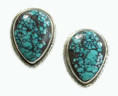 Turquoise Teardrop Post Earrings