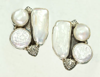 White Fresh Water Pearl Clip Earrings