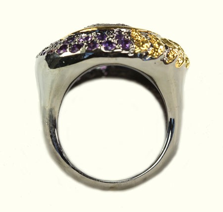 Amethyst, Drusy, & Gold Statement Ring