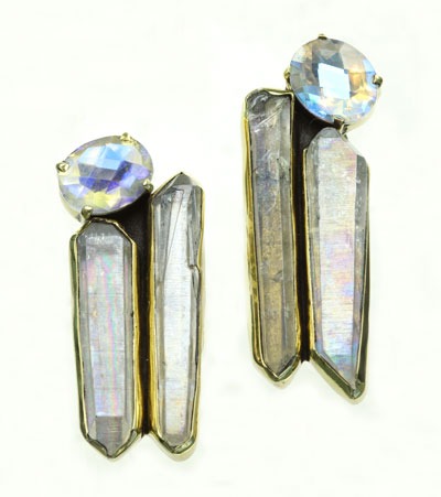 Aura Crystal  Earrings with Titanium