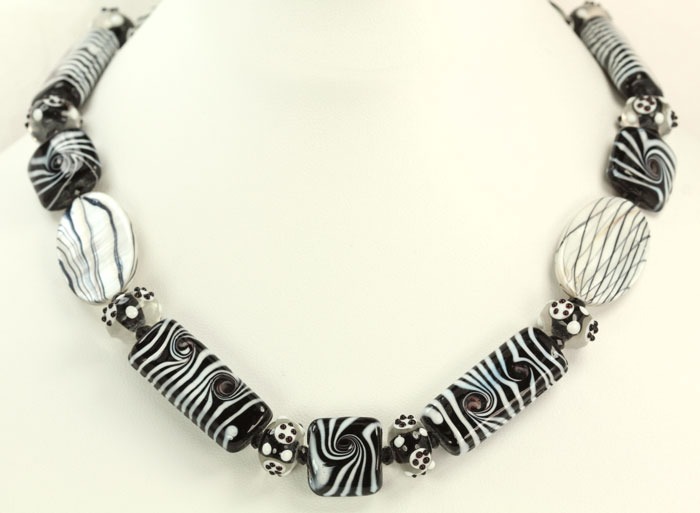 Black & White Animal Print Necklace