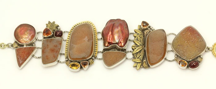 Brazilian Agate Drusy Large Statement Bracelet