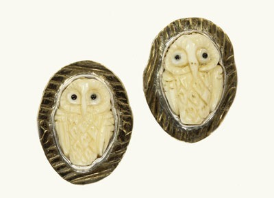 Carved Bone Clip Earrings--CAN BE CONVERTED TO POST