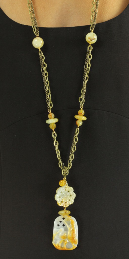 Carved Soochow Jade Necklace