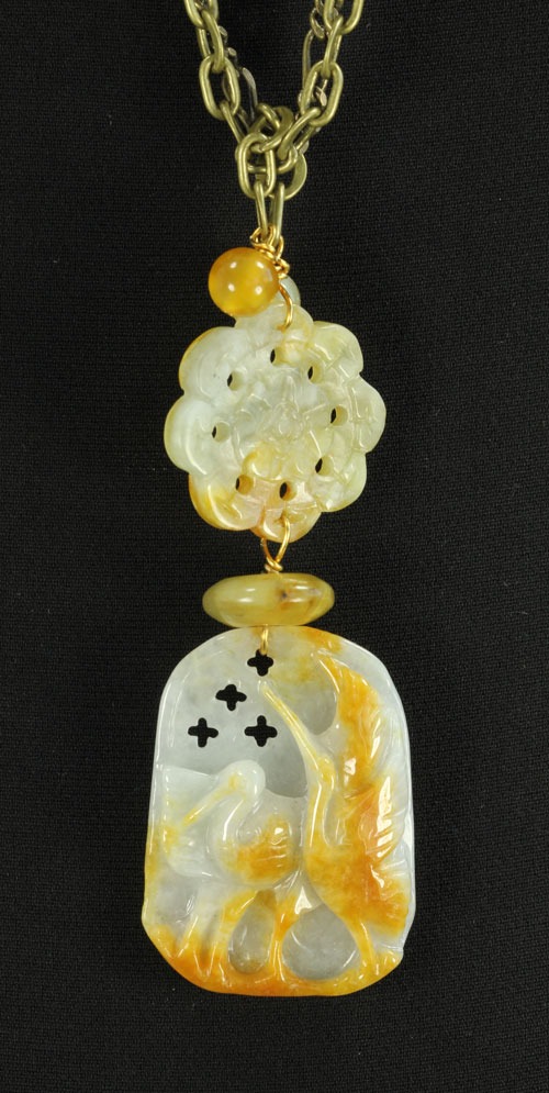 Carved Soochow Jade Necklace