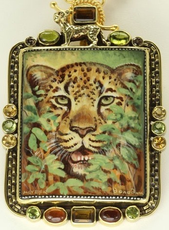 Cheetah in Camouflage Statement Necklace