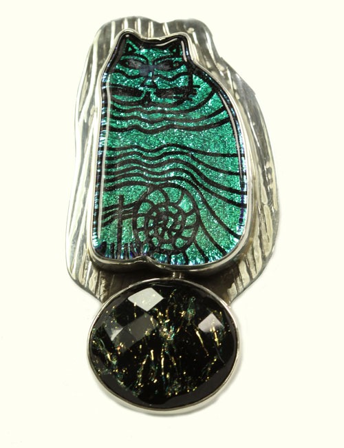 Dichroic Glass Pin-Pendant