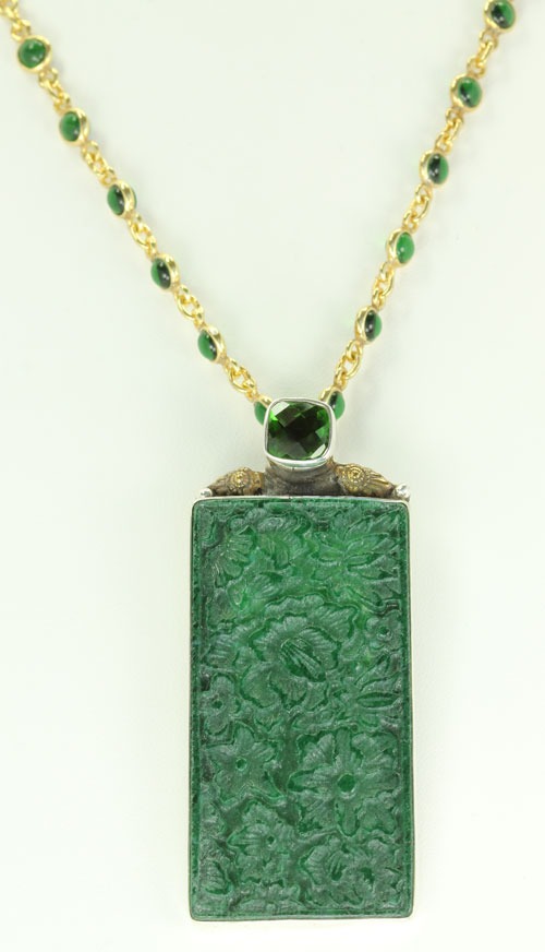 Hand Carved Quartz Long Pendant Necklace