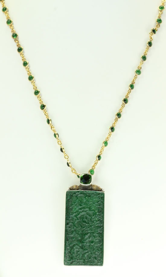 Hand Carved Quartz Long Pendant Necklace