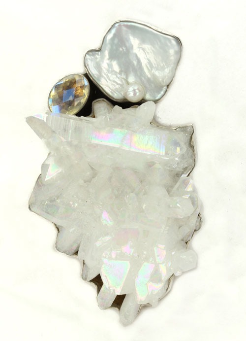 Large Iceberg Aura Crystal Pin-Pendant  