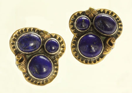 Lapis Clip Earrings 