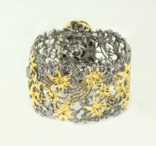 Rhodium Cuff with Vermeil