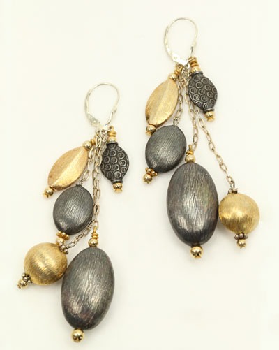 Vermeil & Rhodium Dangle Earrings