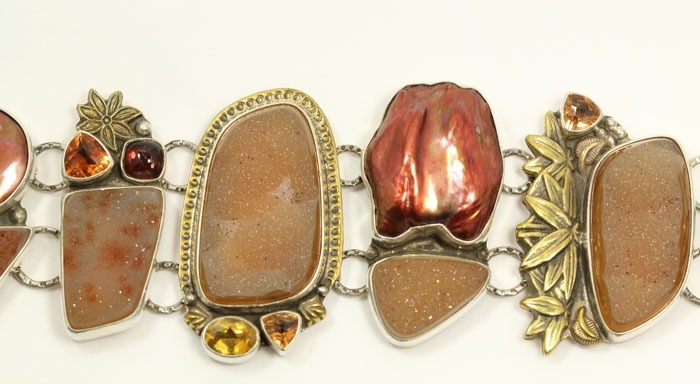 Brazilian Agate Drusy Large Statement Bracelet
