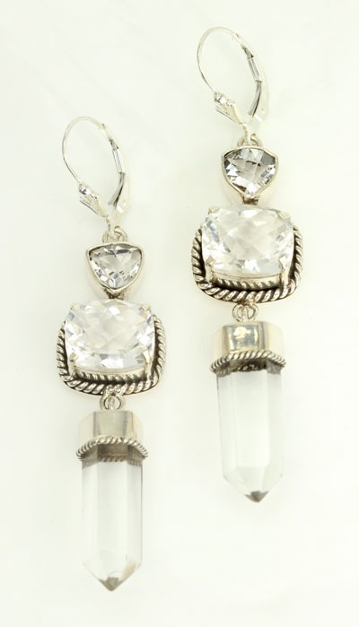 Clear Crystal & Aura Crystal Earrings