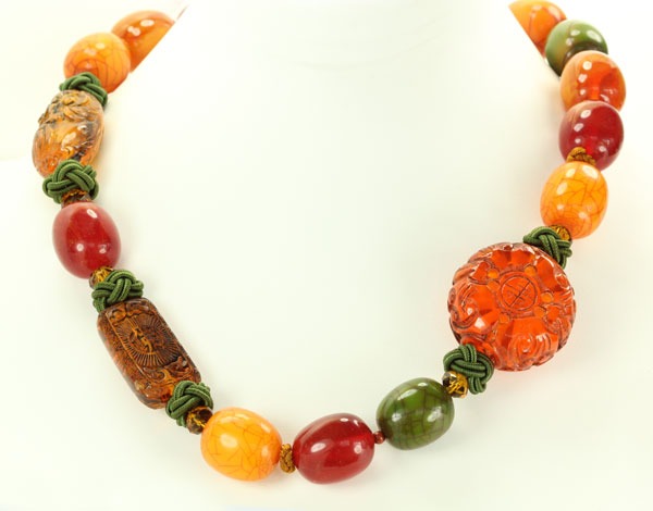 Hand Carved Amber Necklace