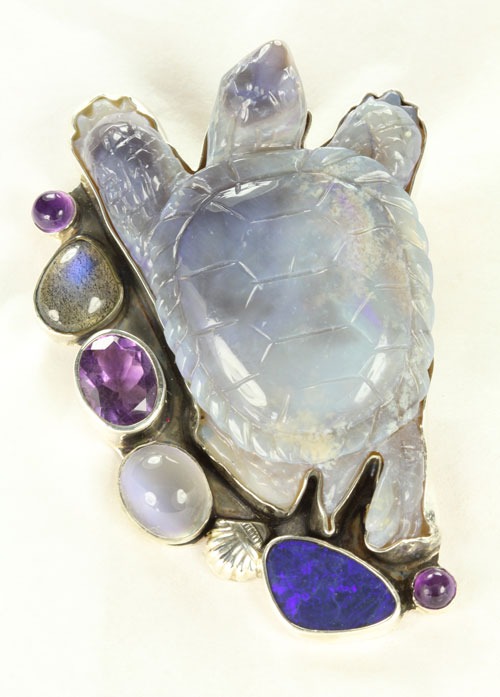 Hand-Carved Opal Turtle