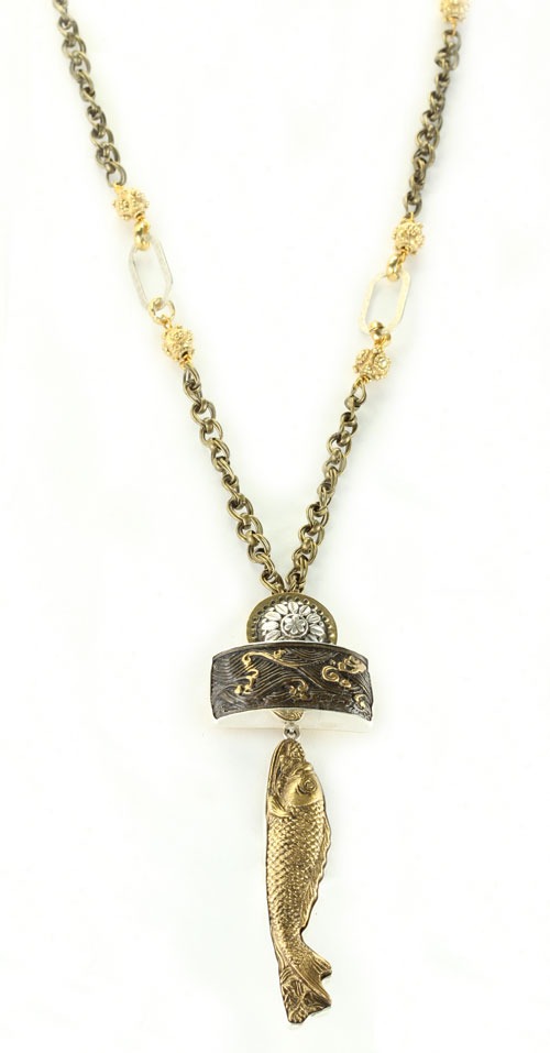 Japanese Sword Menuki Long Necklace