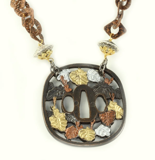 Japanese Sword Tsuba Pendant Necklace