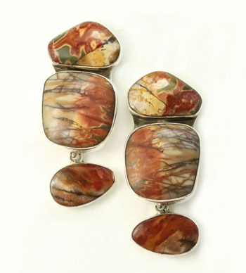 Red Creek Jasper Post Dangle Earrings