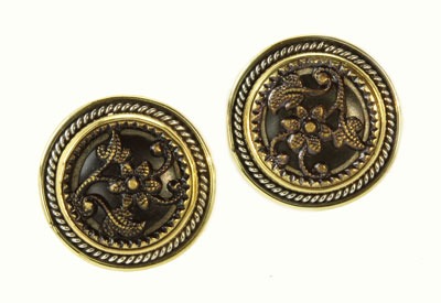 Petite Vintage Button Earrings
