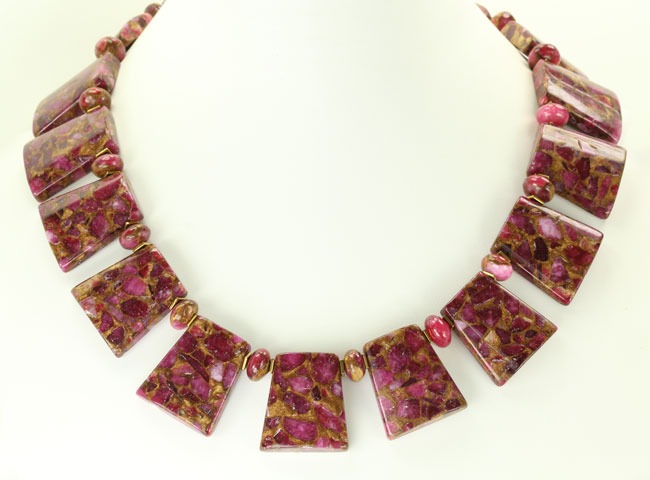 Red Quartz & Jade Necklace