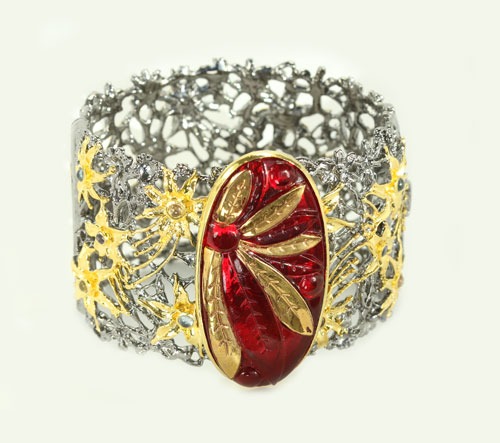 Rhodium Cuff with Vermeil