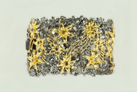 Rhodium Cuff with Vermeil