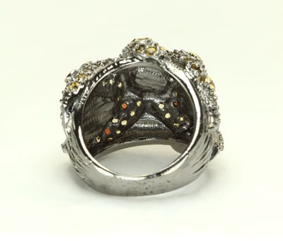Rhodium Starfish Ring