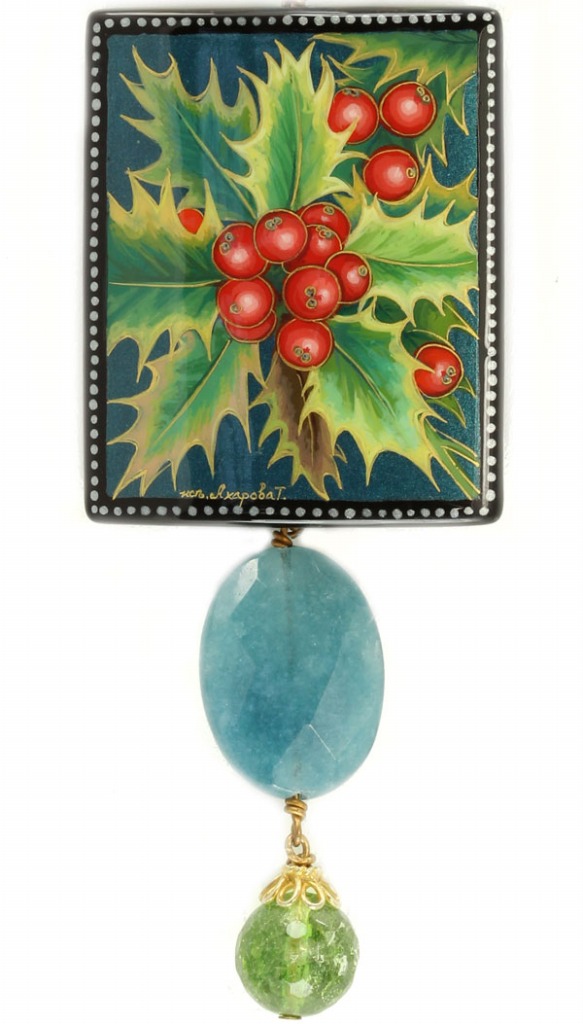 Holiday Holly Necklace--COORDINATING EARRINGS AVAILABLE