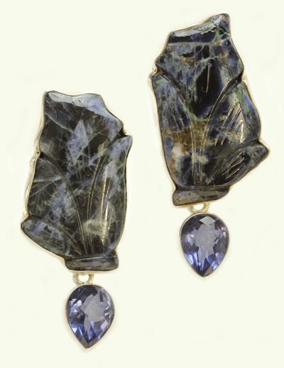 Sodalite Clip Earrings