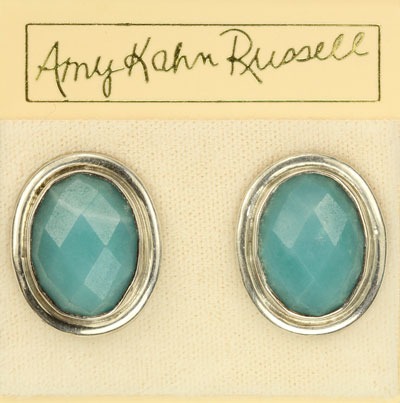Faceted Amazonite Post Earrings