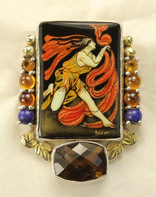 Hand Painted Dancer Pin-Pendant