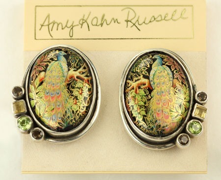 Hand Painted Peacock Pin-Pendant