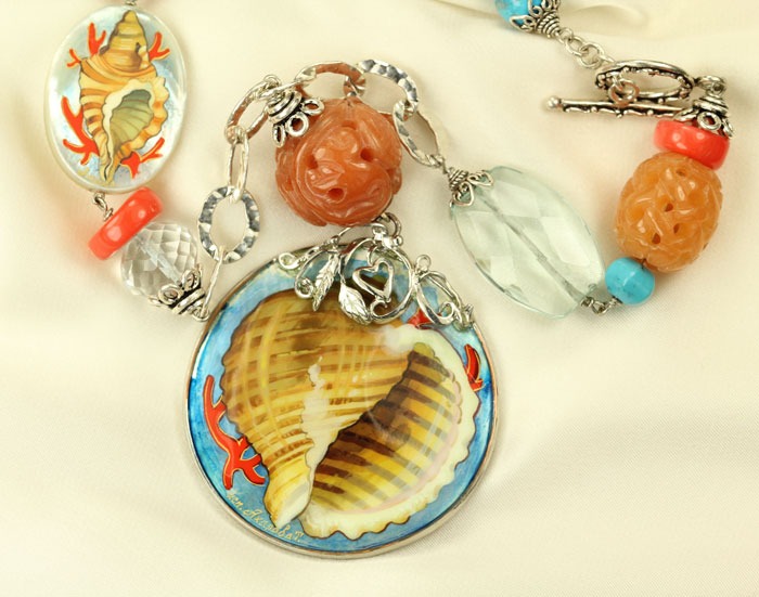 Hand Painted Shell Necklace