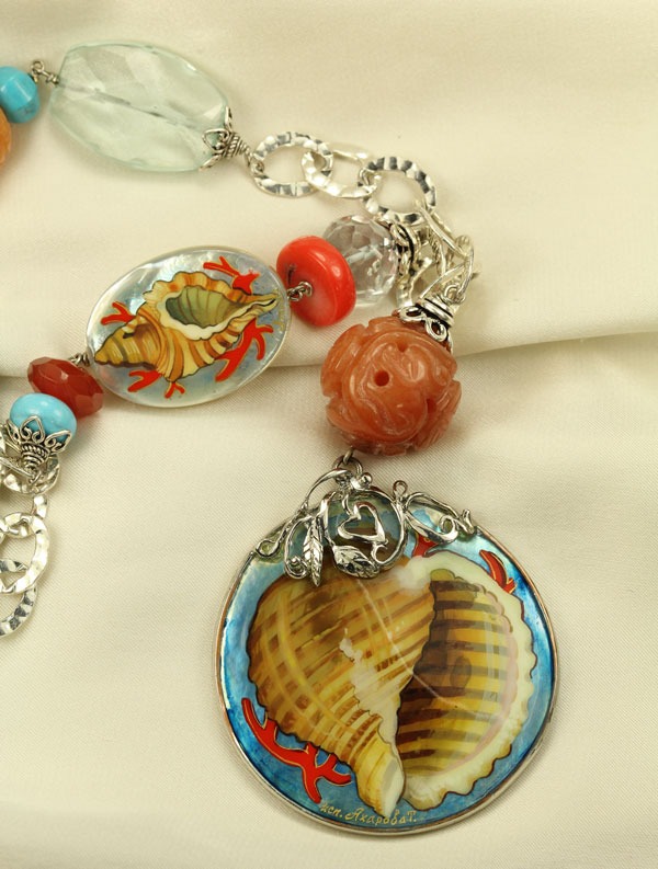 Hand Painted Shell Necklace