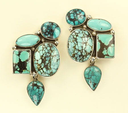 Turquoise Cluster Post Earrings