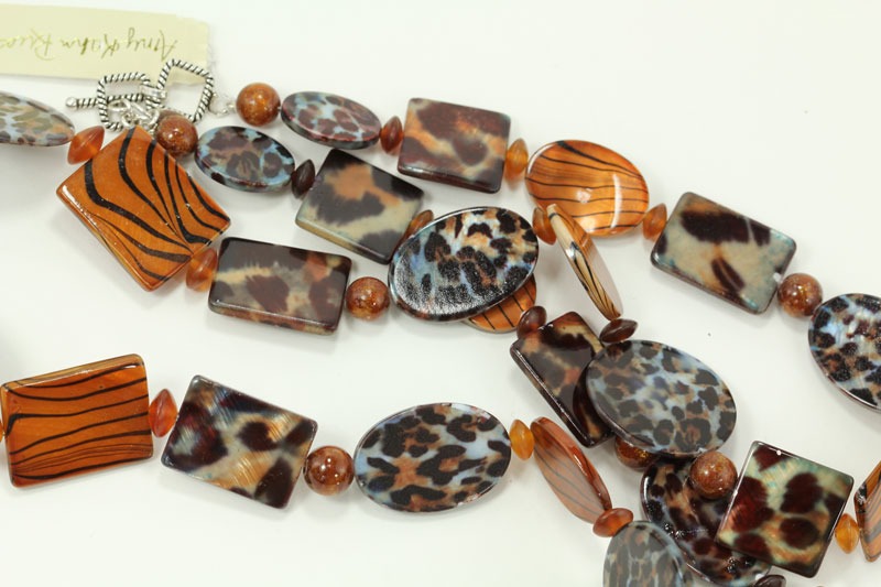  Mother of Pearl Animal Print Necklace