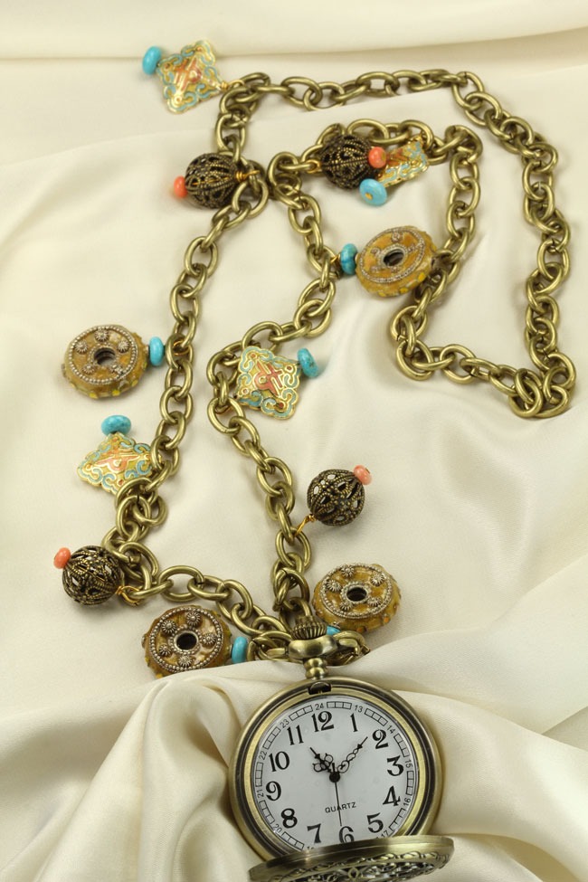 Watch Pendant on 34" Necklace---NEW FOR SPRING!--REGULAR PRICE $148.00