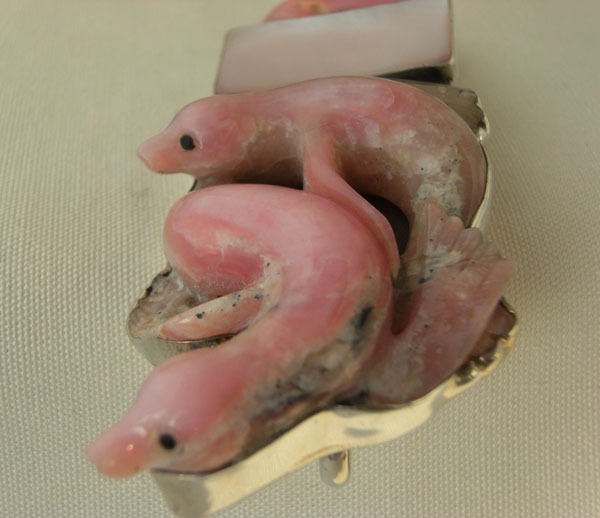 Amy Kahn Russell Carved Pink Opal Pin-Pendant