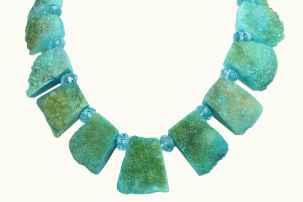 Sandy Aqua Drusy Statement Necklace