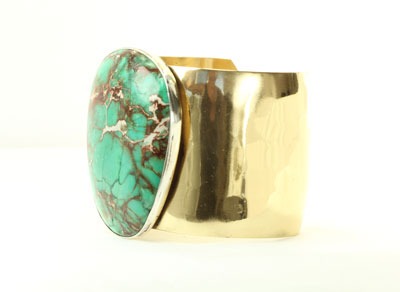 Hammered Cuff with Imperial Jasper
