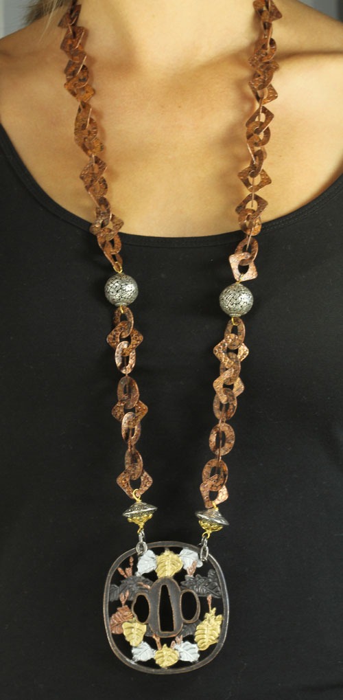 Japanese Sword Tsuba Pendant Necklace
