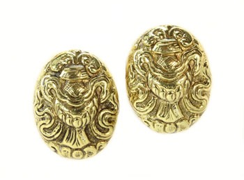 Large Brass Post Earrings