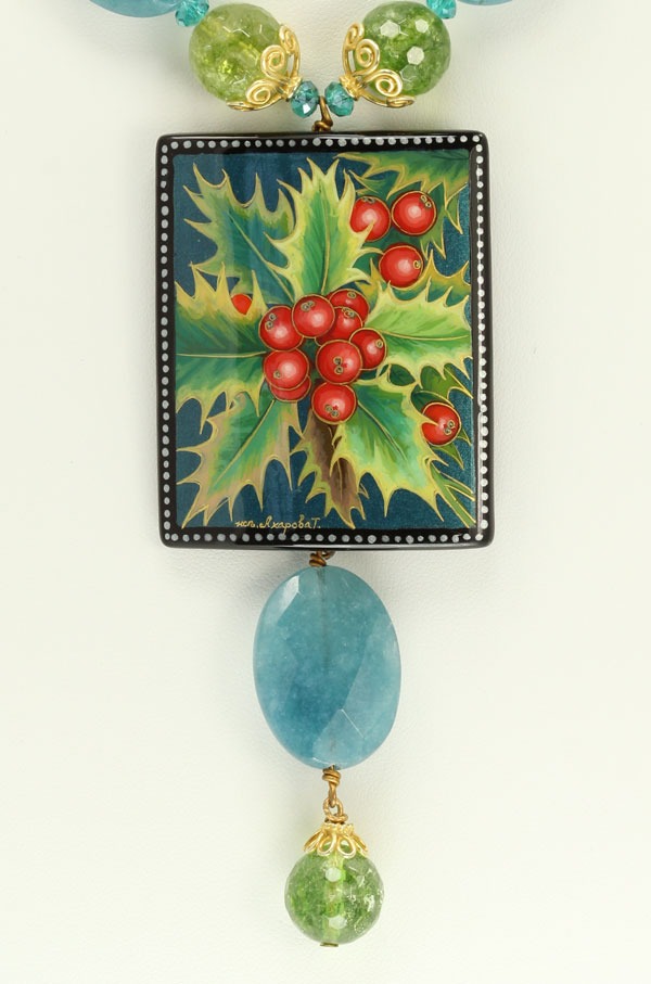 Holiday Holly Necklace--COORDINATING EARRINGS AVAILABLE